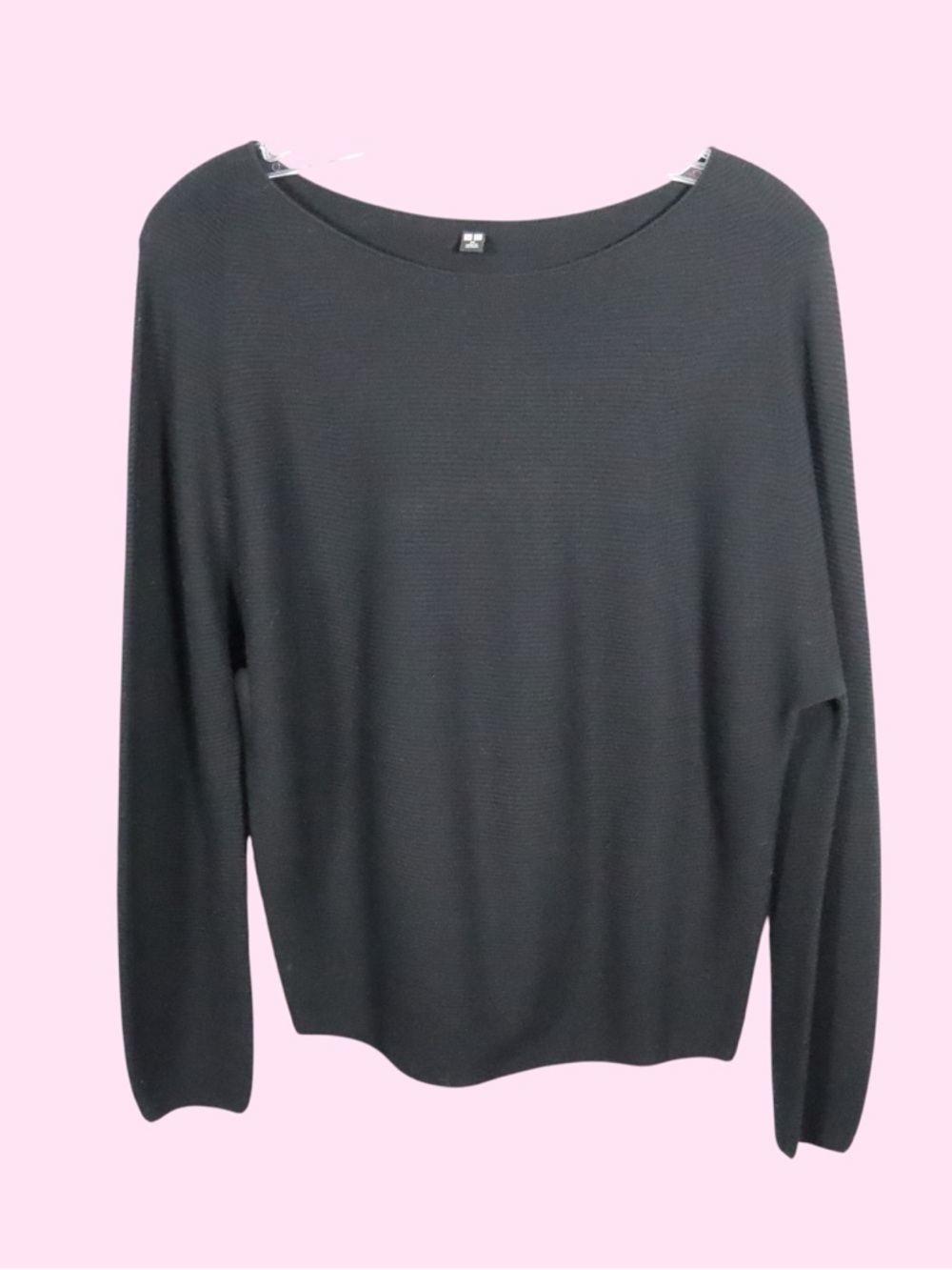 Uniqlo Women’s Black Long Sleeve Top XS Minimal Basic Lightweight Sweater